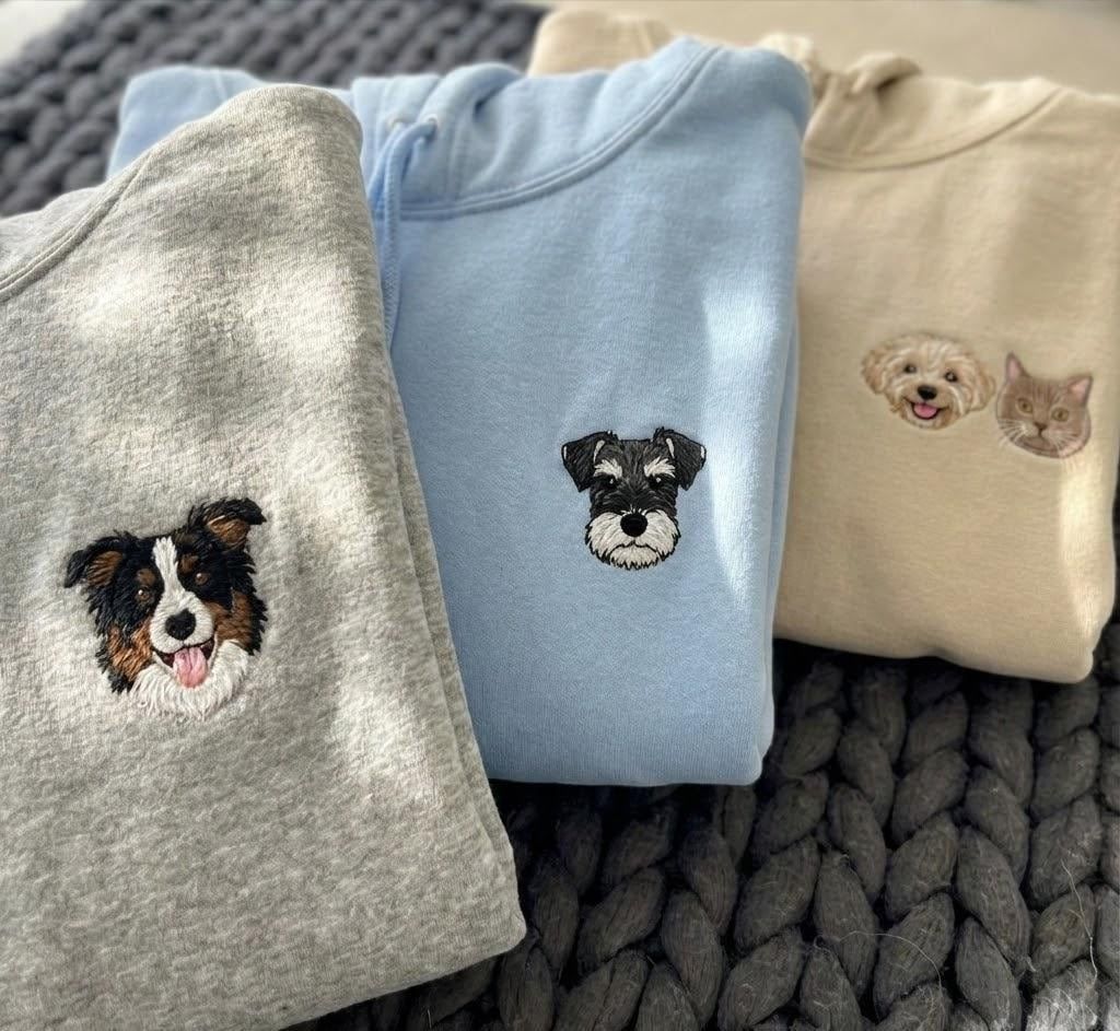 PSS Dog Portrait Embroidery Unisex Hoodie