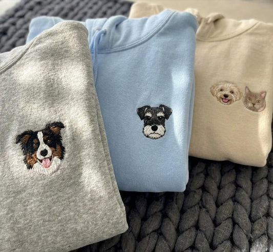 PSS Dog Portrait Embroidery Unisex Hoodie